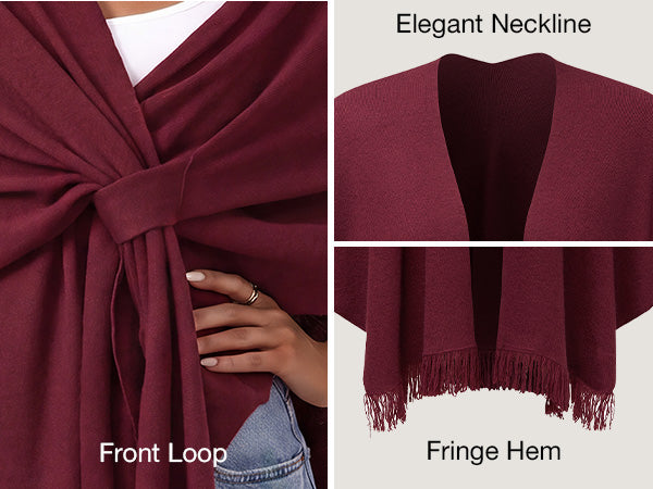 Arach&Cloz Wool-Blend Loop-Front Fringe Shawl A+ 图文