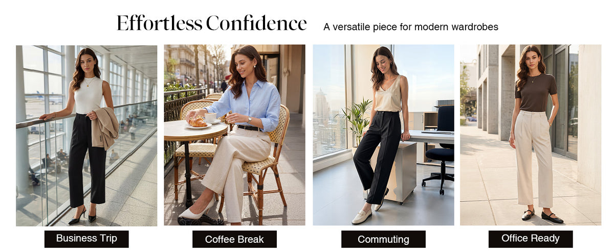 Arach&Cloz Linen-Blend High-Rise Ankle Trousers A+ 图文