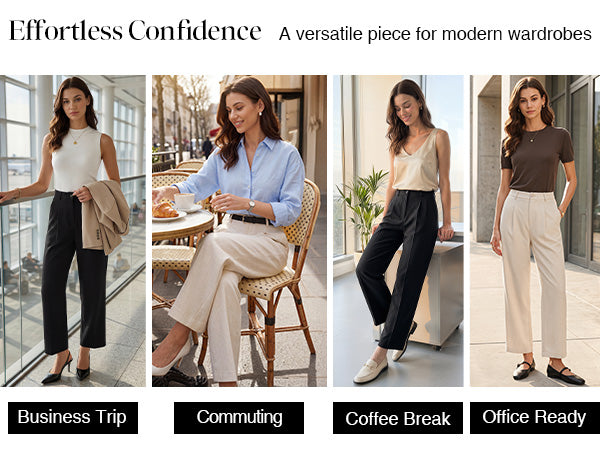 Arach&Cloz Linen-Blend High-Rise Ankle Trousers A+ 图文