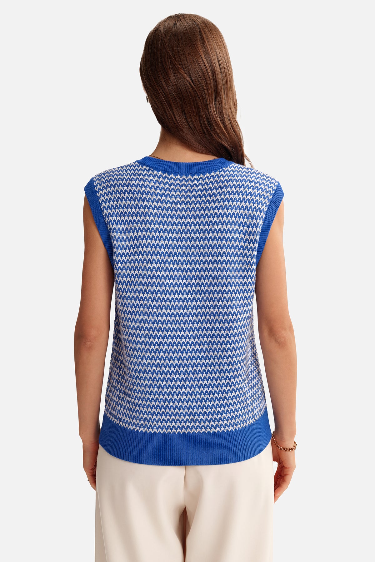 Arach&Cloz 100% Cotton V-Neck Polo Regular-Fit Sweater Vest — product image 17