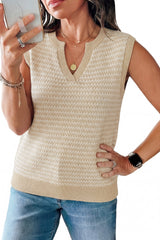 Arach&Cloz Women's 100% Cotton V Neck Striped Polo Vest Regular Fit