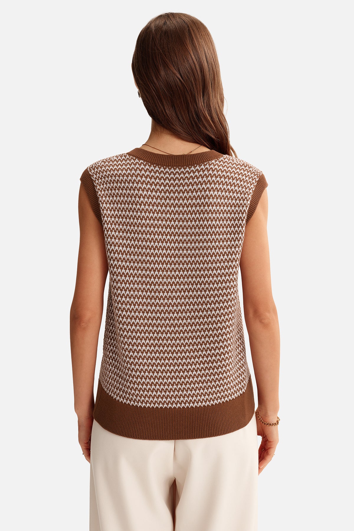 Arach&Cloz 100% Cotton V-Neck Polo Regular-Fit Sweater Vest — product image 39