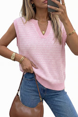 Arach&Cloz Women's 100% Cotton V Neck Striped Polo Vest Regular Fit