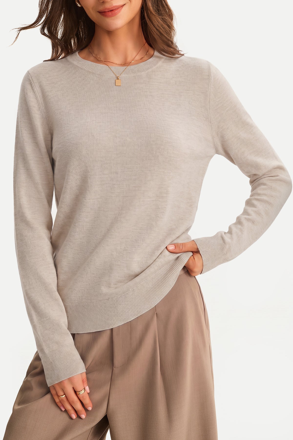 Arach&Cloz Merino Wool Crew-Neck Pullover — product image 3