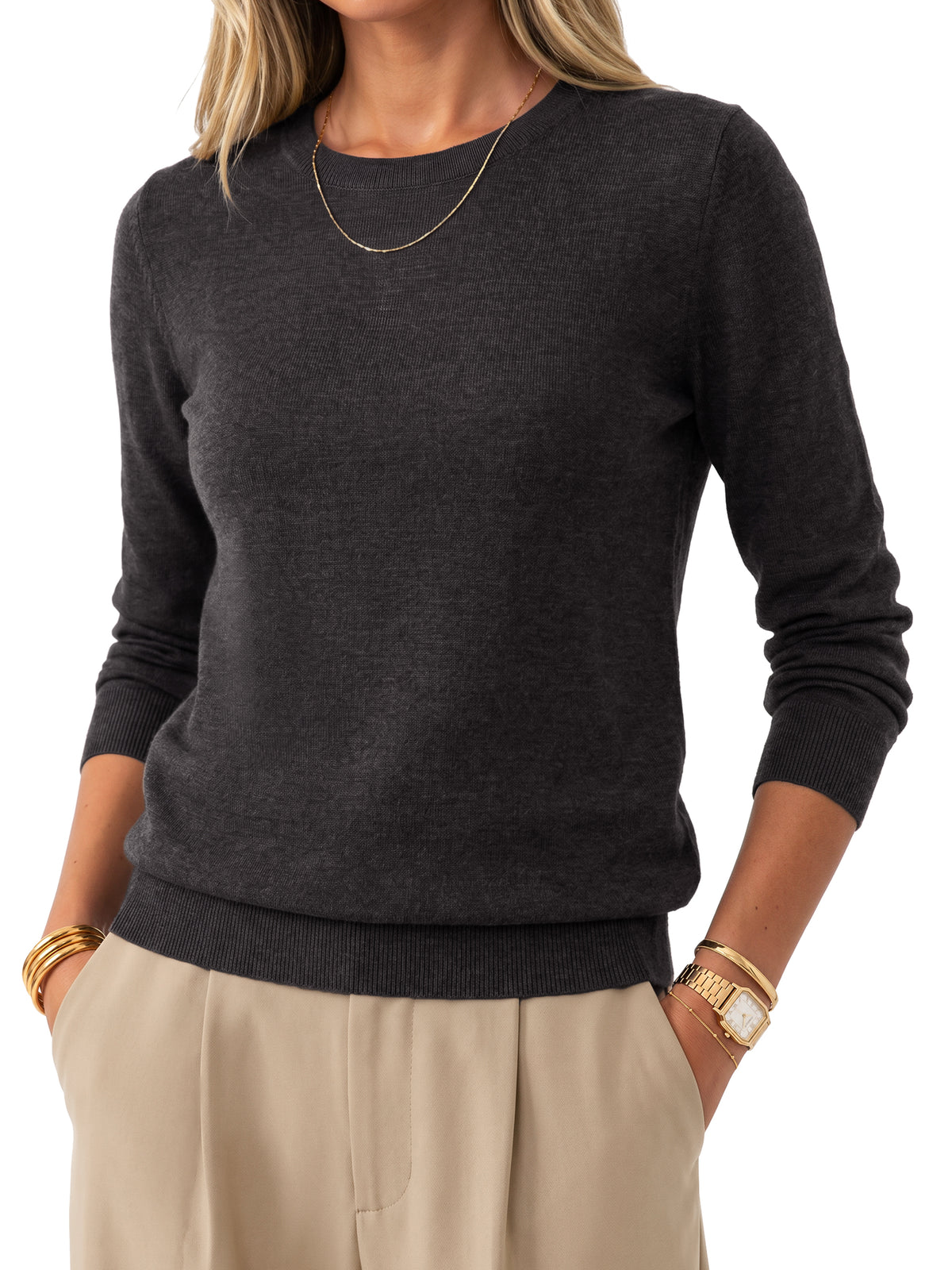 Arach&Cloz Merino Wool Crew-Neck Pullover — product image 20