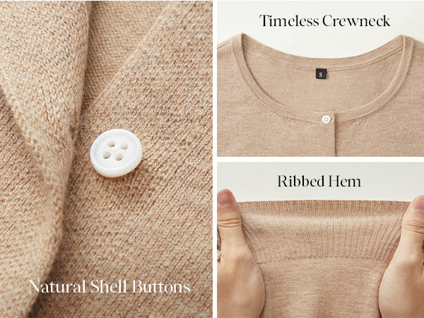 Arach&Cloz Wool-Blend Cropped Crewneck Cardigan A+ 图文