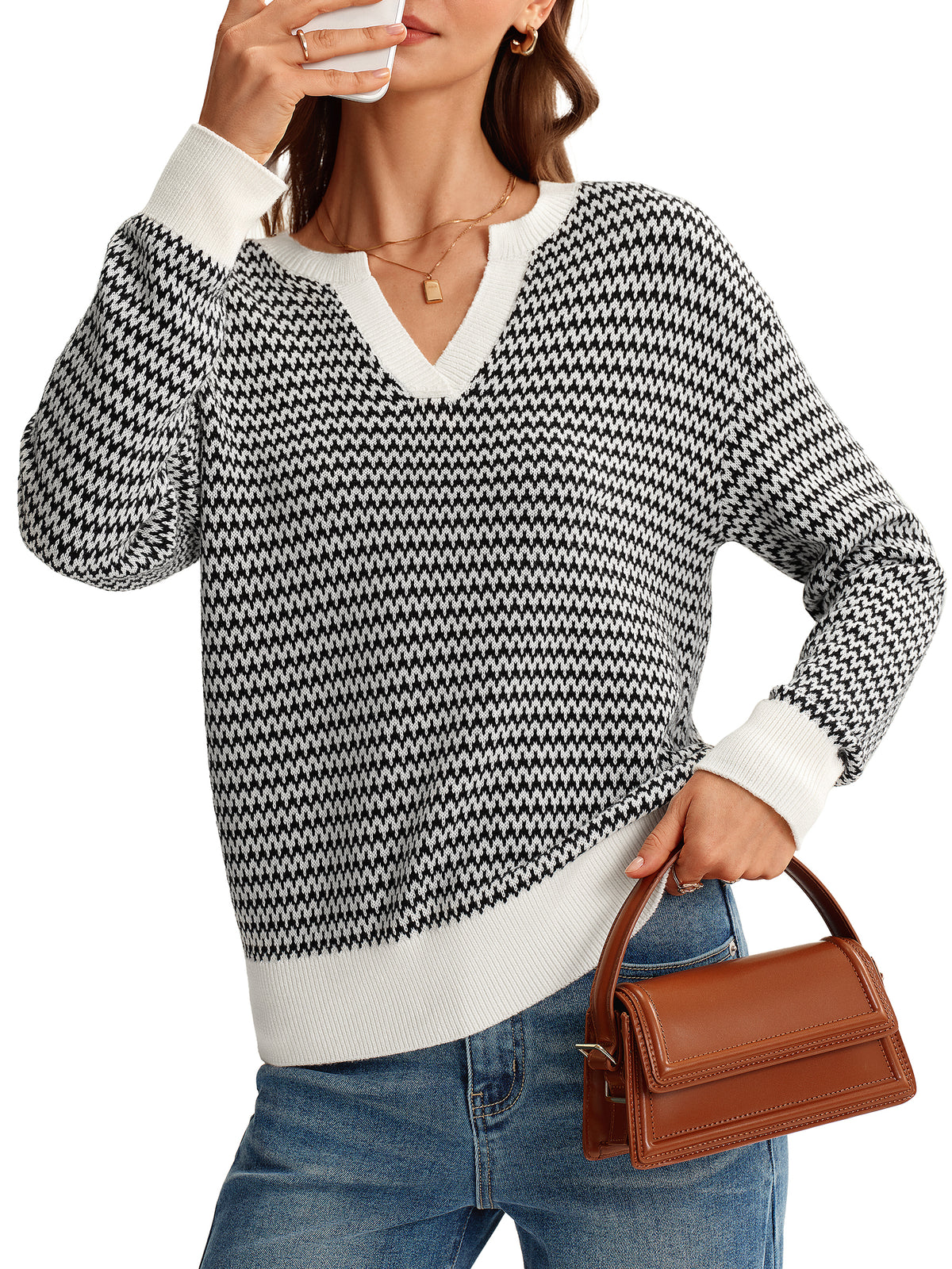 Arach&Cloz 100% Cotton V-Neck Polo Short-Sleeve Knit Top — Navy Blue — product image 22