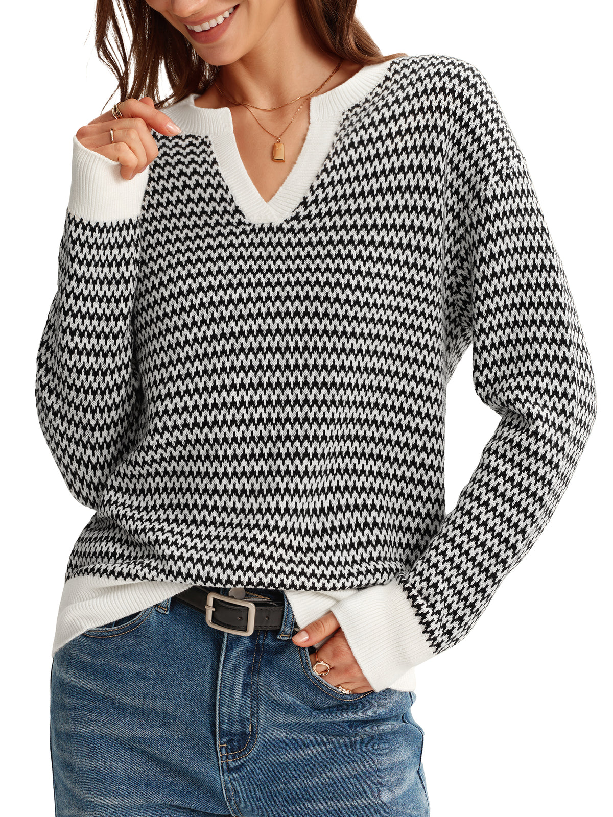 Arach&Cloz 100% Cotton V-Neck Polo Short-Sleeve Knit Top — Navy Blue — product image 23