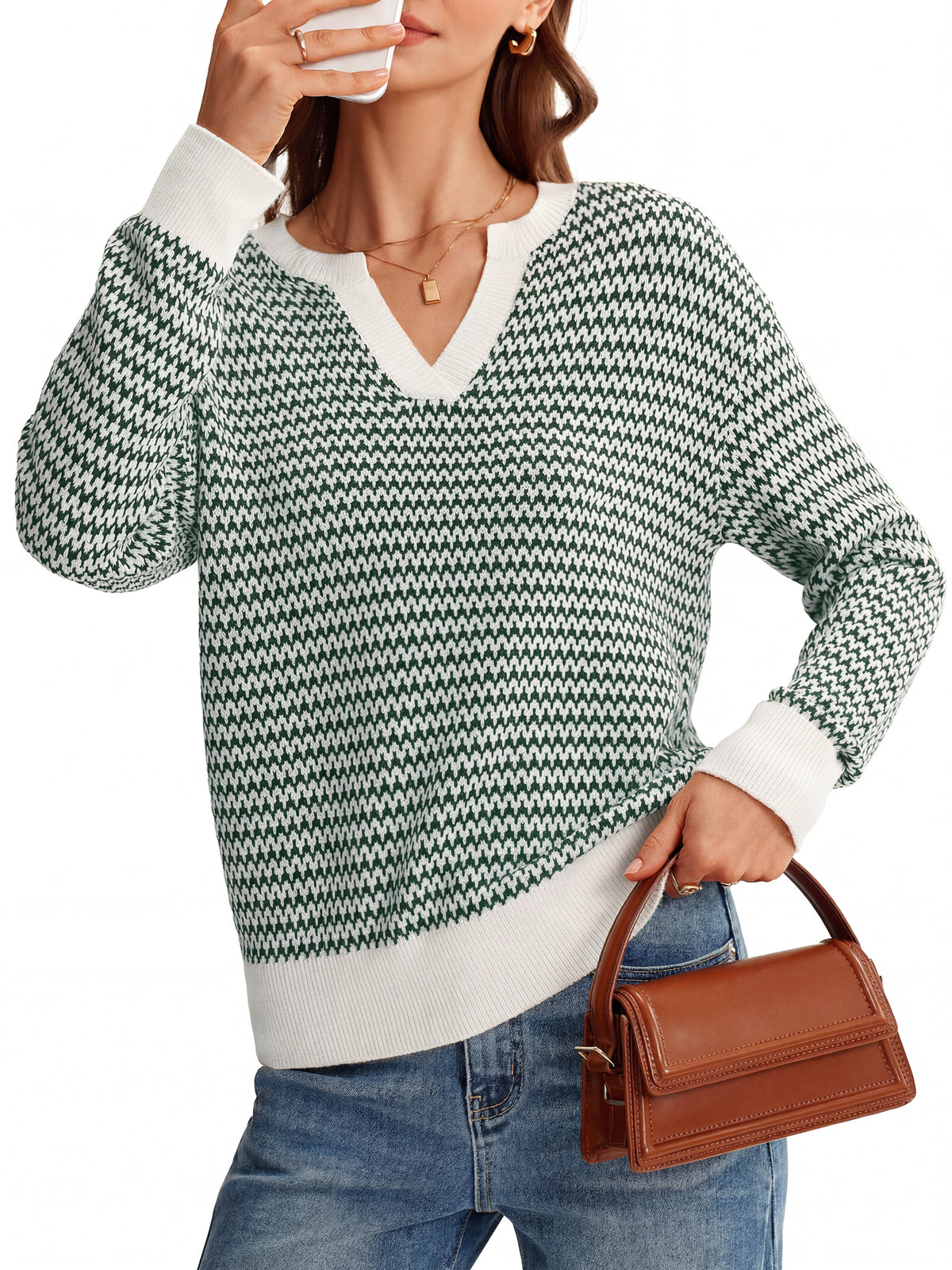 Arach&Cloz 100% Cotton V-Neck Polo Short-Sleeve Knit Top — Navy Blue — product image 32