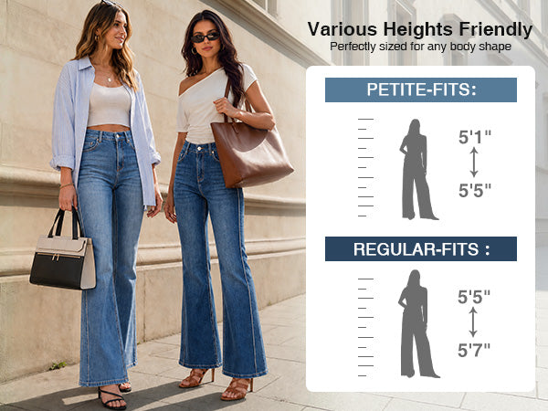 Arach&Cloz Petite Side-Seam Bootcut Jeans A+ 图文
