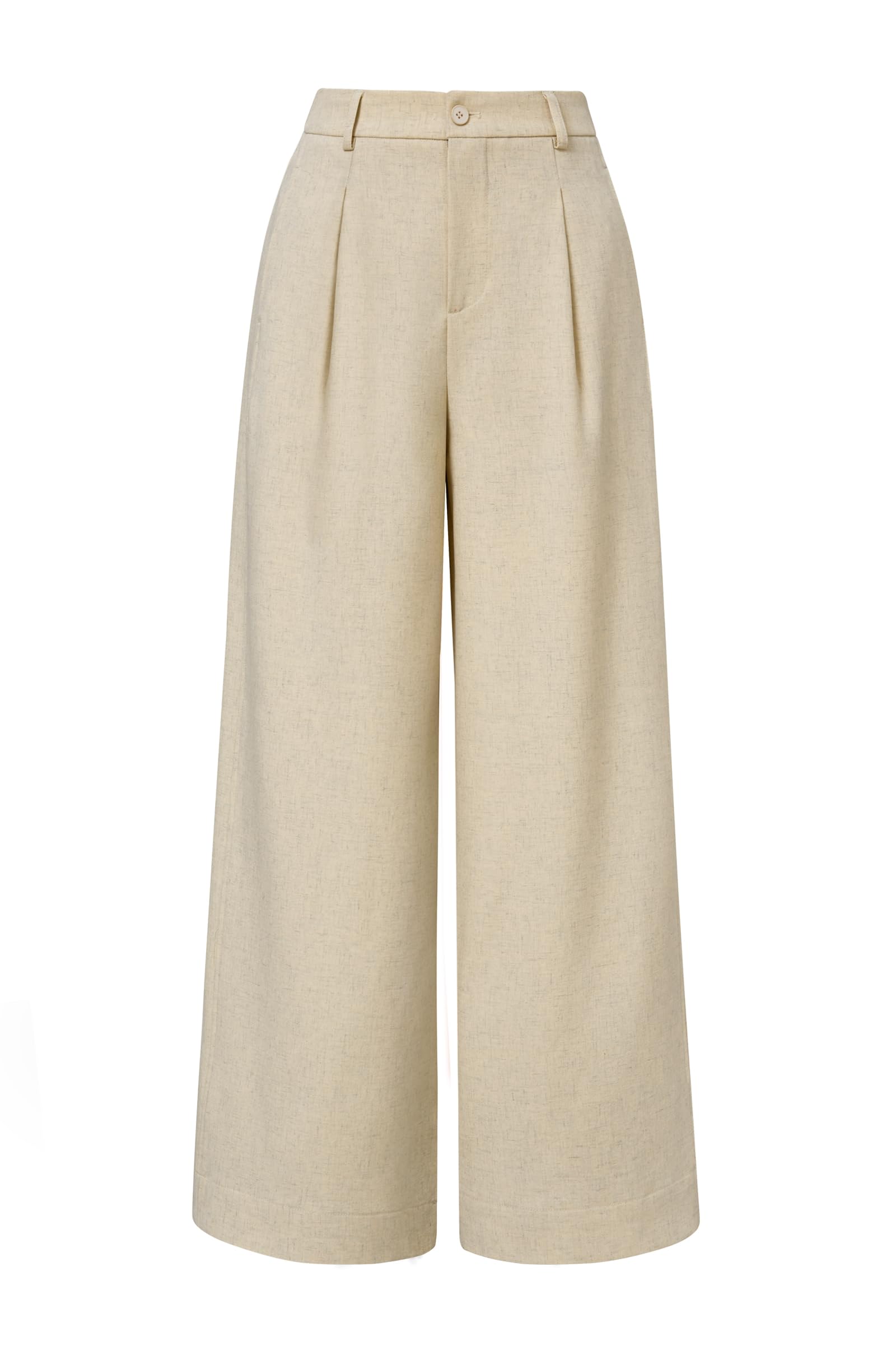 Arach&Cloz Womens Linen Blend Wide Leg All-Season Business Casual Outfits Dress Pants