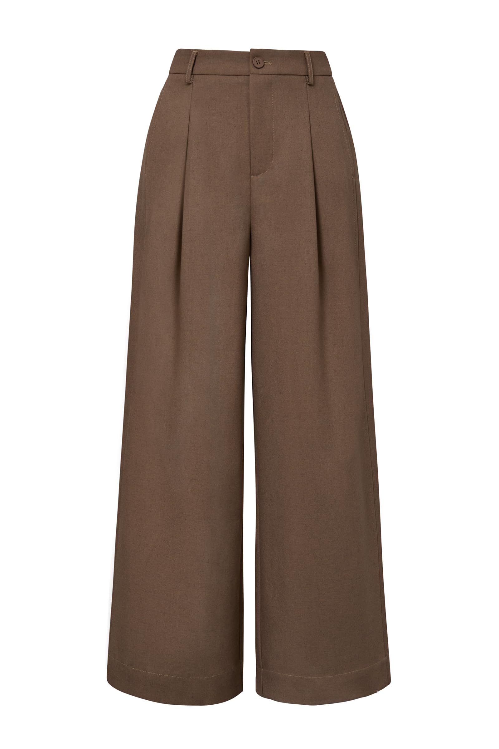 Arach&Cloz Womens Linen Blend Wide Leg All-Season Business Casual Outfits Dress Pants