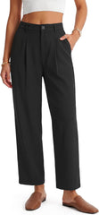 Arach&Cloz Linen-Blend High-Rise Ankle Trousers — product image 2