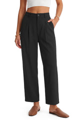Arach&Cloz Linen-Blend High-Rise Ankle Trousers — product image 51