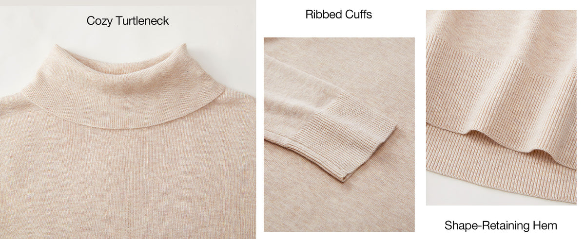Arach&Cloz Wool-Blend Foldover Turtleneck Pullover A+ 图文