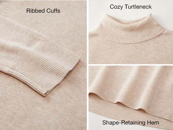 Arach&Cloz Wool-Blend Foldover Turtleneck Pullover A+ 图文