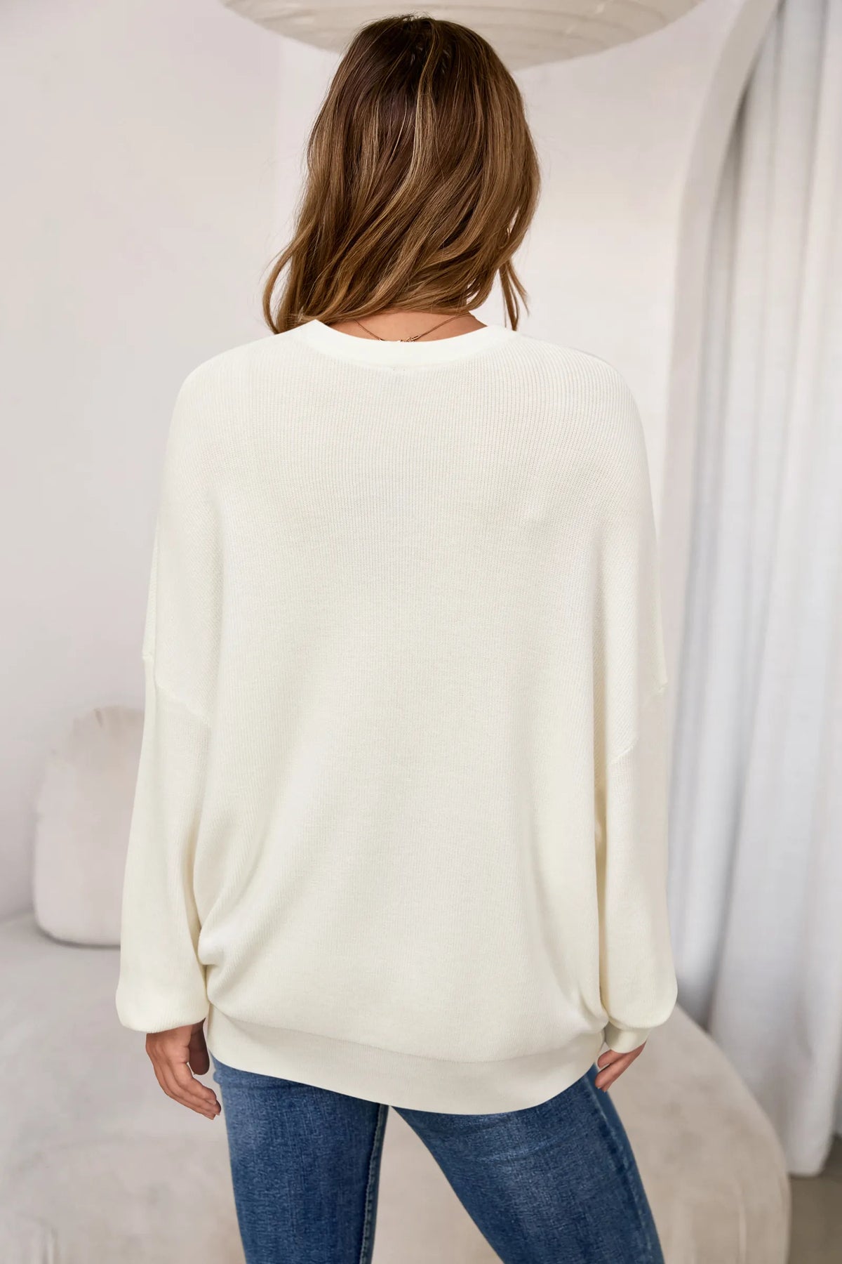 Arach&Cloz Wool-Blend Crew-Neck Oversized Pullover — product image 34