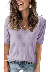 Arach&Cloz Women's Lightweight Fall Sweater Tops Casual Short Sleeve Blouses Shirts