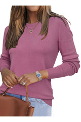 Arach&Cloz Women's Wool Blend Classic Crew Neck Casual Fall Sweaters