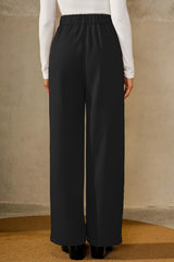 Arach&Cloz Women's Wrinkle-Free Pleated Business Wide Leg Pants Fall 2025