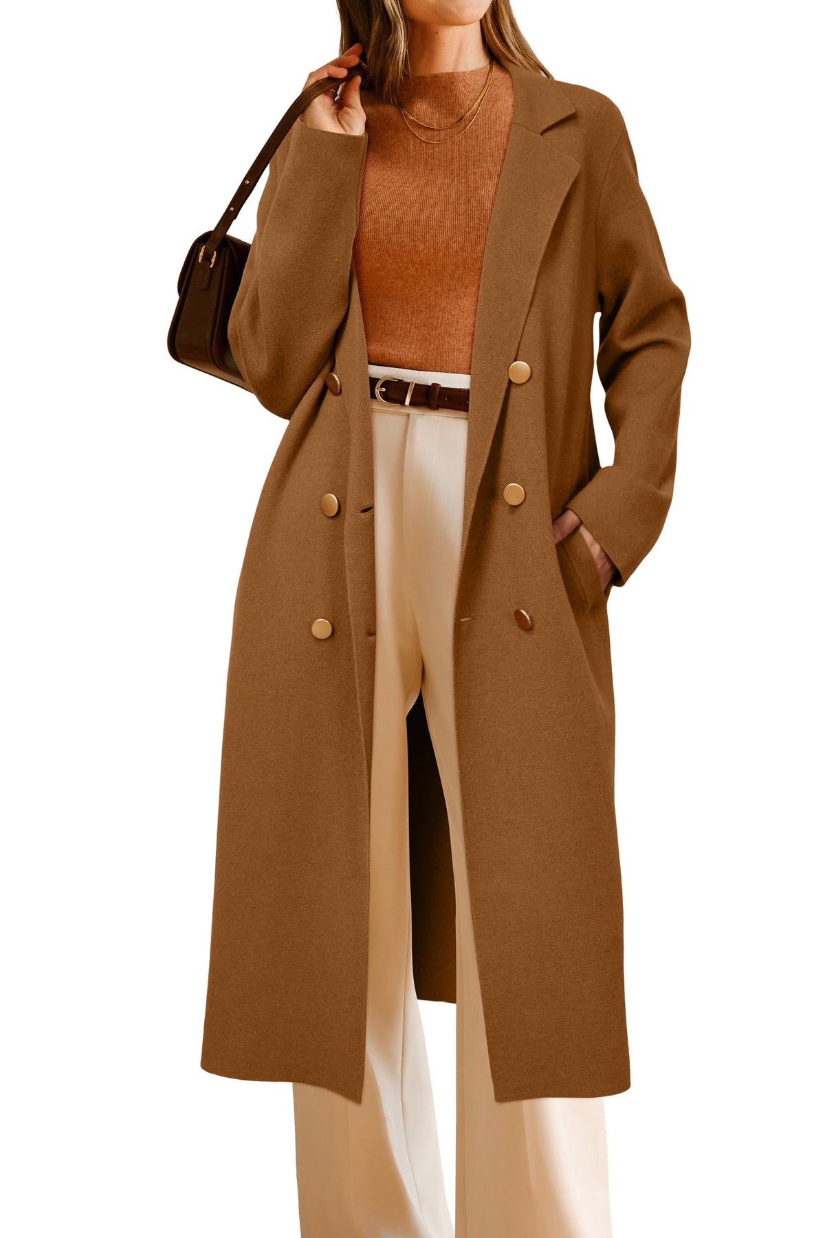 Arach&Cloz Wool-Blend Double-Breasted Cardigan — product image 9