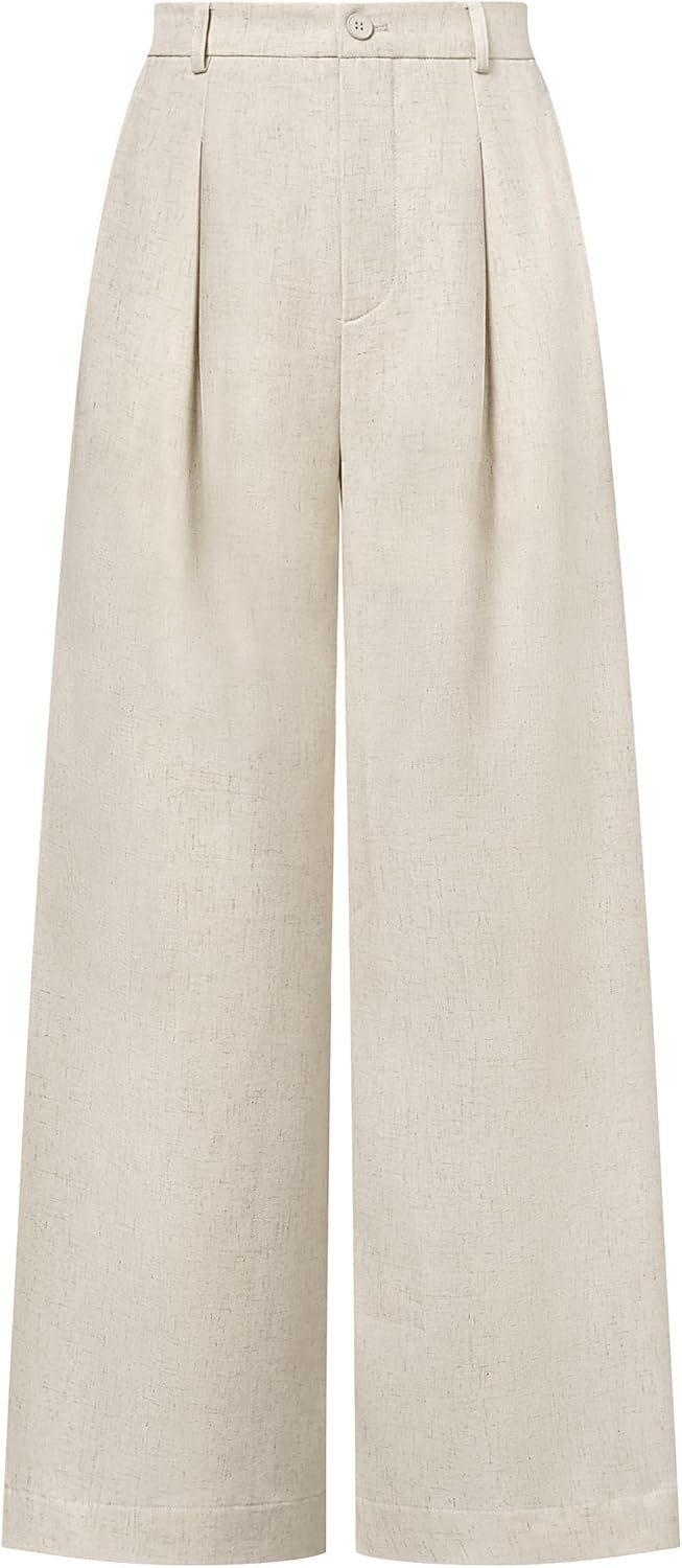Arach&Cloz Linen-Blend Wide-Leg Trousers — product image 4