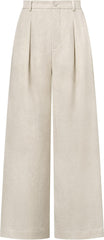 Arach&Cloz Womens Linen Blend Wide Leg All-Season Business Casual Outfits Dress Pants
