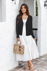 Arach&Cloz Women's Soft Cropped Cardigan Casual Lightweight Shrug Sweater Tops