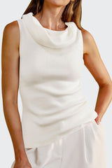 Arach&Cloz Women's Convertible Neckline Off-Shoulder Cowl Neck Slim Fit Tops 2025