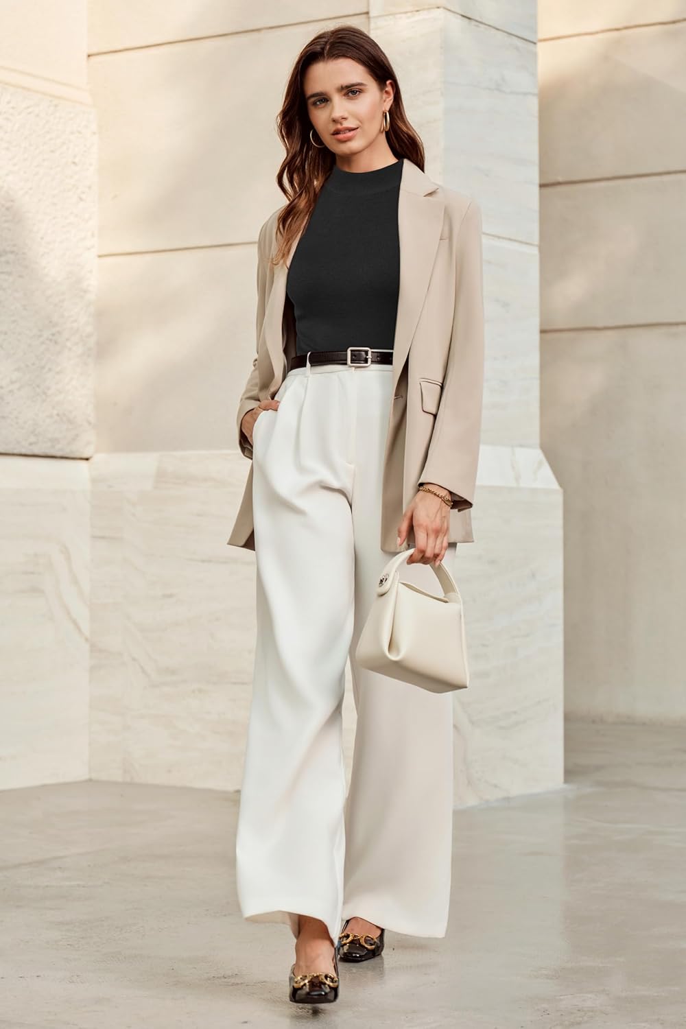 Arach&Cloz Womens Wool Blend Sweater Soft Turtleneck All-Season Casual Tank 2025