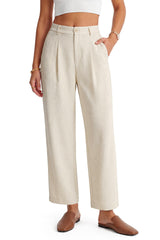 Arach&Cloz Linen-Blend High-Rise Ankle Trousers — product image 41