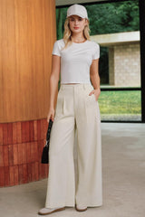 Arach&Cloz Womens Linen Blend Wide Leg All-Season Business Casual Outfits Dress Pants