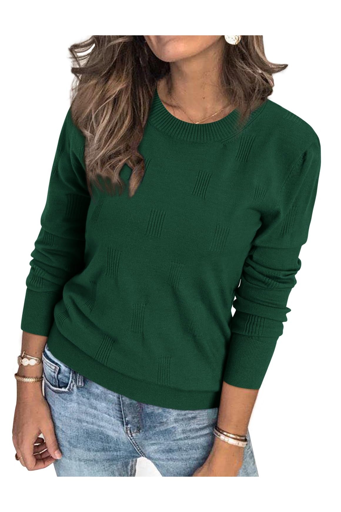 Arach&Cloz Women's Soft Knit Sweater Fall Dressy Casual Pullover Tops