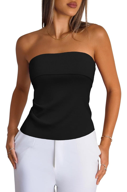 Arach&Cloz Women's Silk Blend Non See Through Non Slip Fall Fashion Tube Top 2025