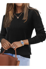 Arach&Cloz Women's Wool Blend Classic Crew Neck Casual Fall Sweaters