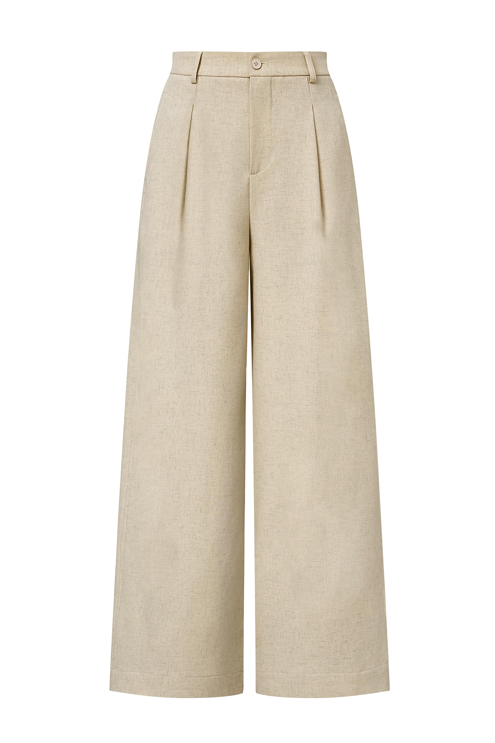 Arach&Cloz Womens Linen Blend Wide Leg All-Season Business Casual Outfits Dress Pants