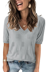 Arach&Cloz Women's Lightweight Fall Sweater Tops Casual Short Sleeve Blouses Shirts