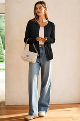 Arach&Cloz Women's Wool Blended 2025 Fall Cardigan Sweaters Lightweight Long Sleeve Business Casual Outfits Top