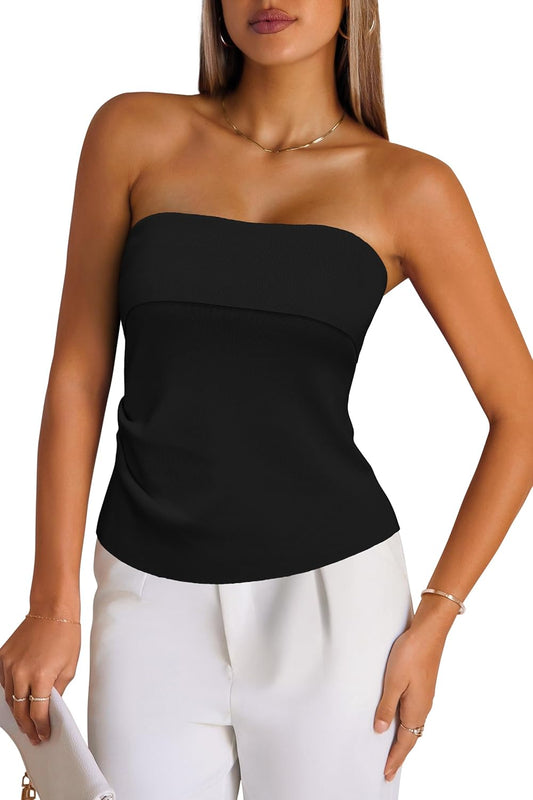 Arach&Cloz Women's Silk Blend Non See Through Non Slip Fall Fashion Tube Top 2025