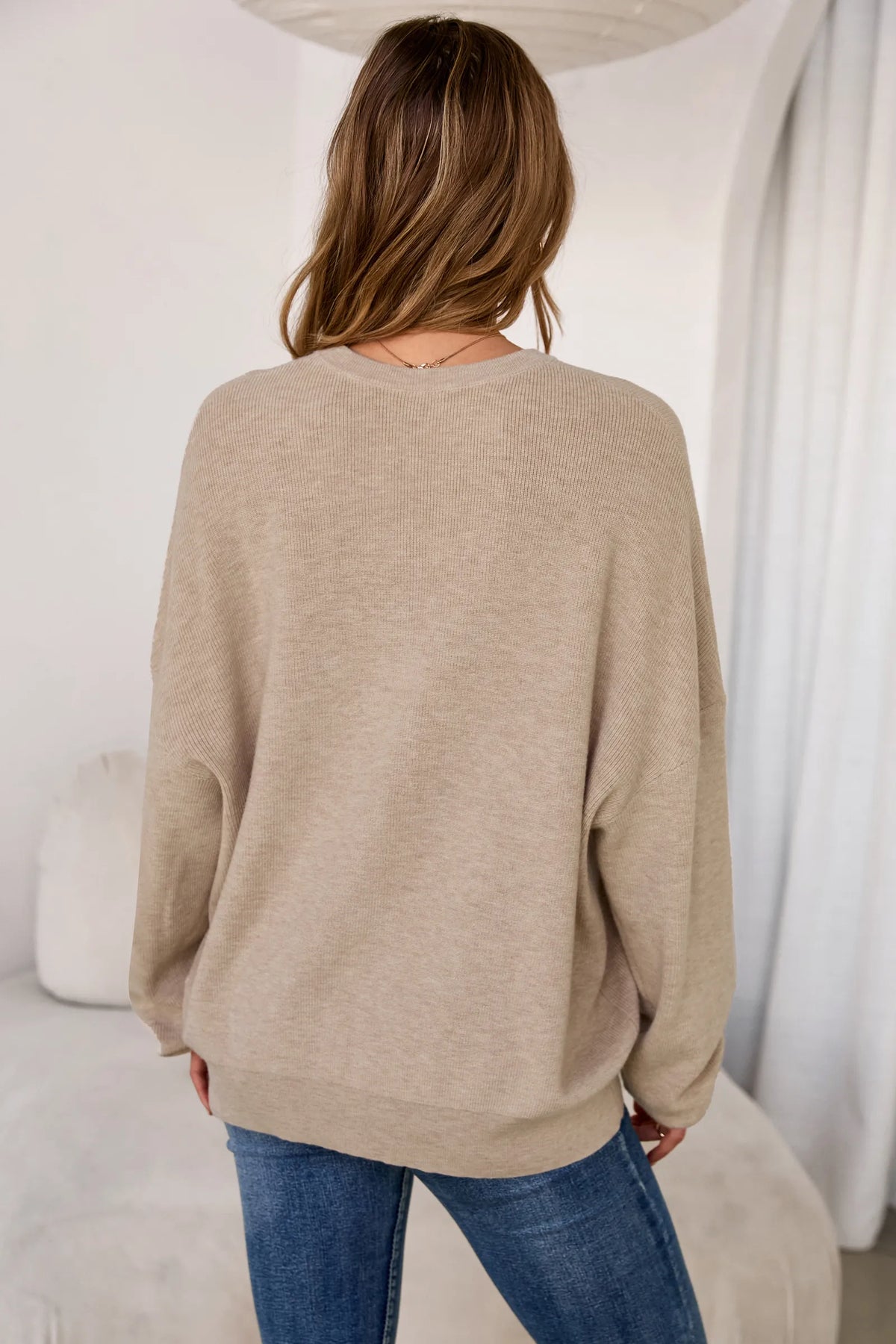 Arach&Cloz Wool-Blend Crew-Neck Oversized Pullover — product image 17