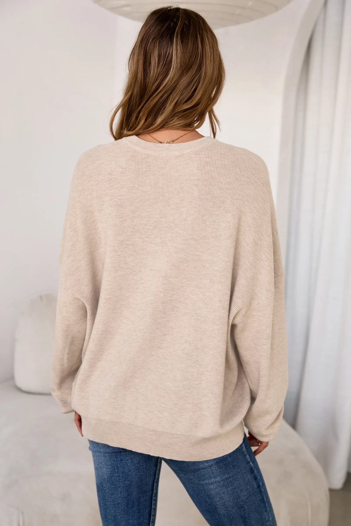 Arach&Cloz Wool-Blend Crew-Neck Oversized Pullover — product image 38
