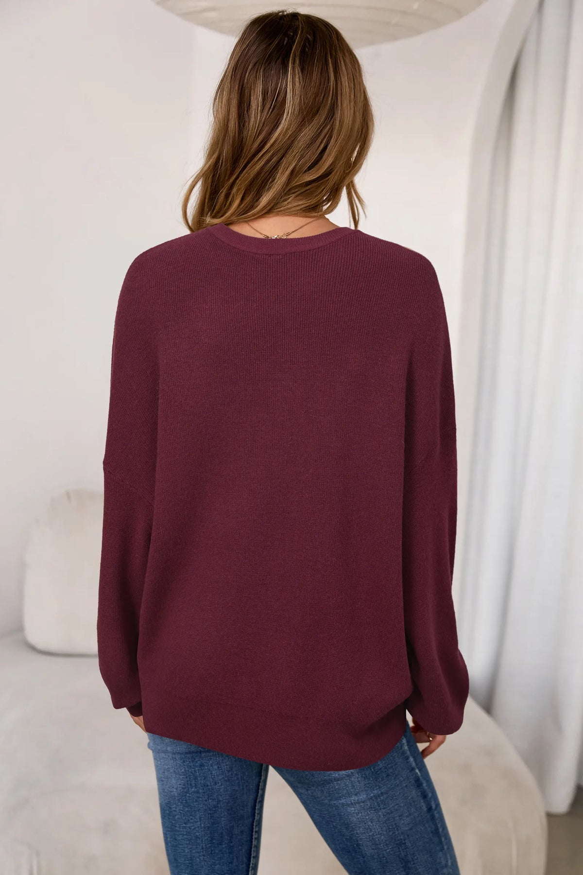 Arach&Cloz Wool-Blend Crew-Neck Oversized Pullover — product image 23