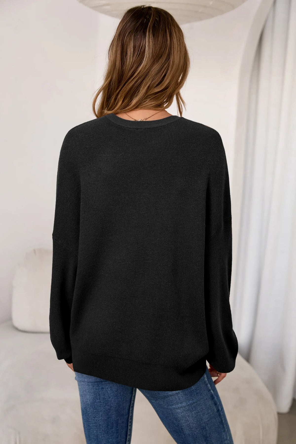 Arach&Cloz Wool-Blend Crew-Neck Oversized Pullover — product image 28