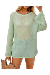 Arach&Cloz Women's Linen Summer Fall Lightweight Crochet Tops Beach Cover Up 2025