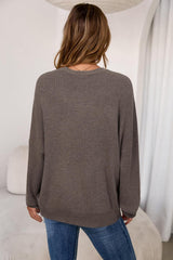 Arach&Cloz Women's Wool Blend Oversized Sweaters Crewneck Casual Fall Outfits Fashion Tops