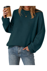 Arach&Cloz Women's Wool Blend Oversized Sweaters Crewneck Casual Fall Outfits Fashion Tops