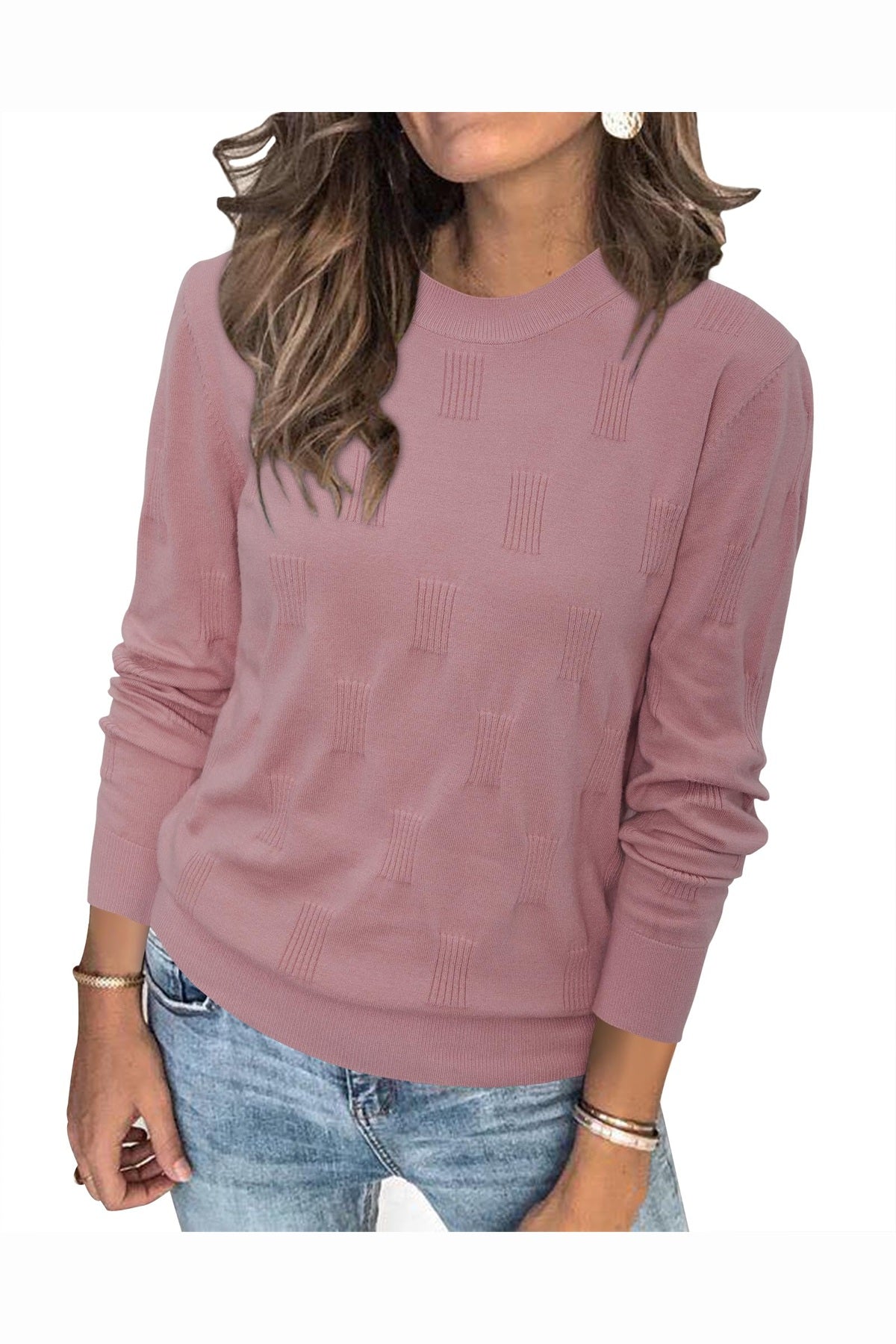 Arach&Cloz Women's Soft Knit Sweater Fall Dressy Casual Pullover Tops