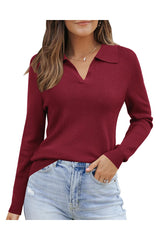 Arach&Cloz Women¡¯s Wool Blend Collared Fall Pullover Sweaters Business Casual Outfits 2025