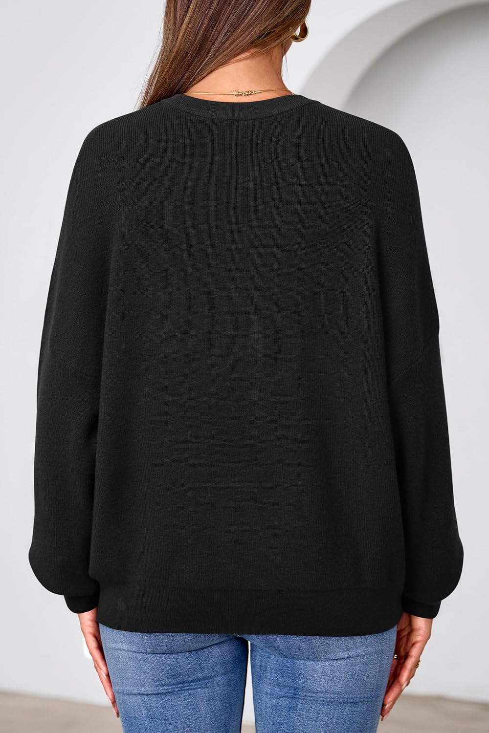 Arach&Cloz Wool-Blend Button-Front Oversized Cardigan — product image 4