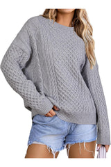 Arach&Cloz Women's Wool Blend Cable Knit Fall Winter Chunky Oversized Sweaters 2025